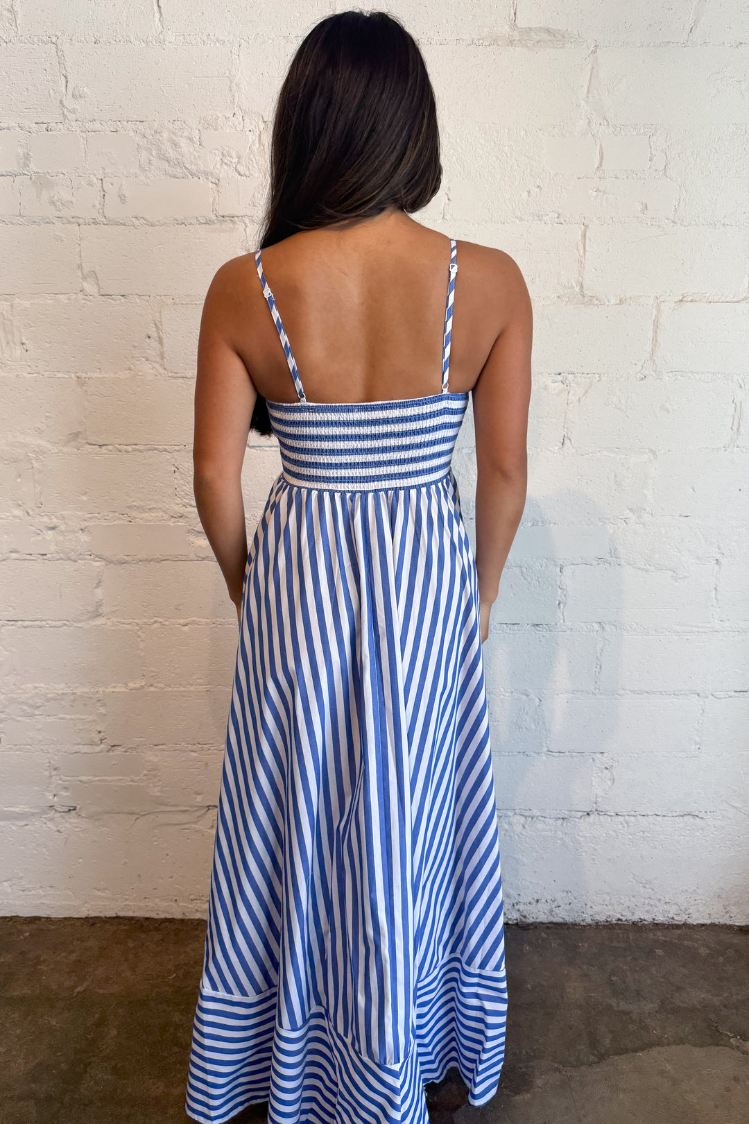 Ruby Tide Dress Blue Back, adeline boutique, dallas boutique, boutique