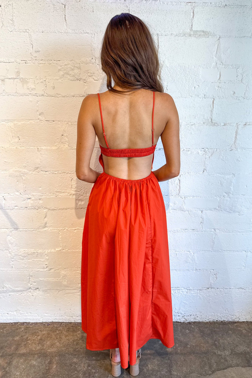 Rust Destene Dress, Maxi Dress, Dresses, Adeline Boutique, Dallas Boutique, Boutique Dresses, Wedding Guest Dress, Game Day Outfits