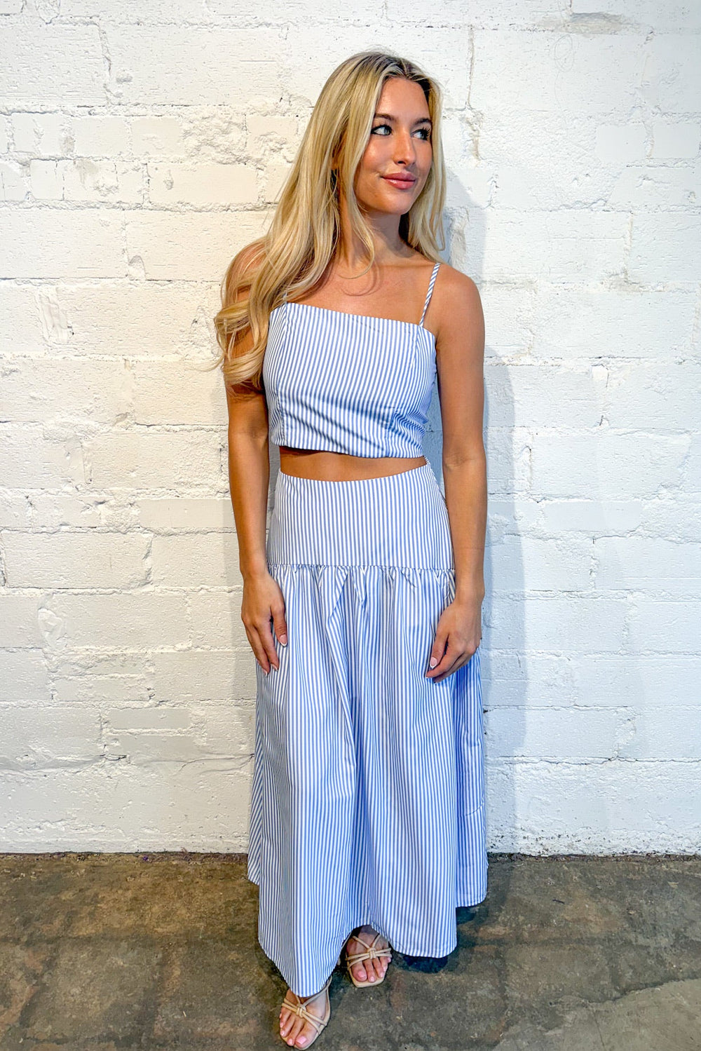 Sally Striped Maxi Skirt, Maxi Skirt, Sets, Spring and Summer Styles, Striped Set, Vacation Styles, Adeline Boutique, Dallas Boutique