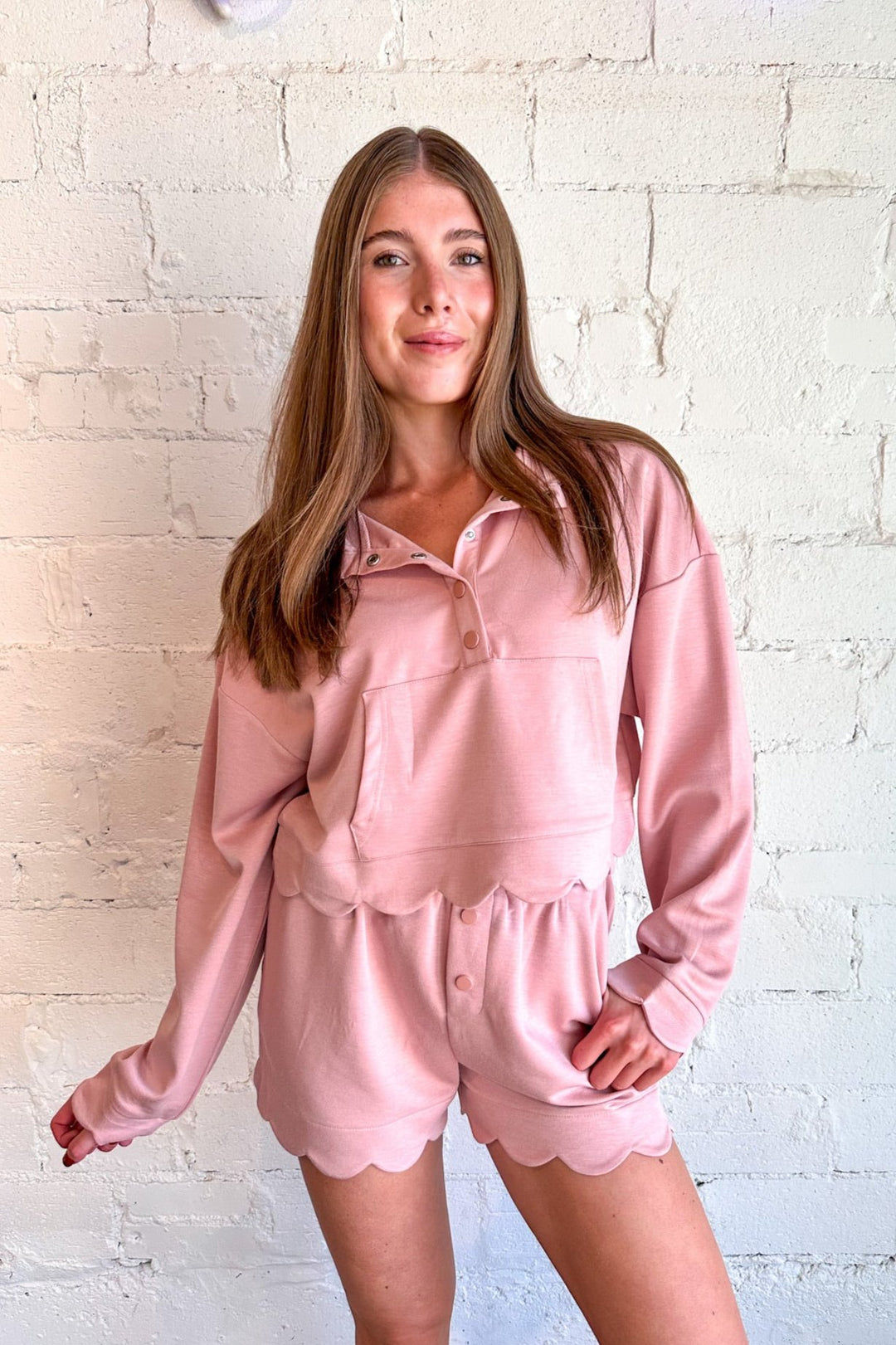 Scalloped Edge Sweatshirt, Two Piece Set, Matching Set, Lounge Set, Dallas Boutique, Boutique Clothing, Boutiques, Sweatshirts 