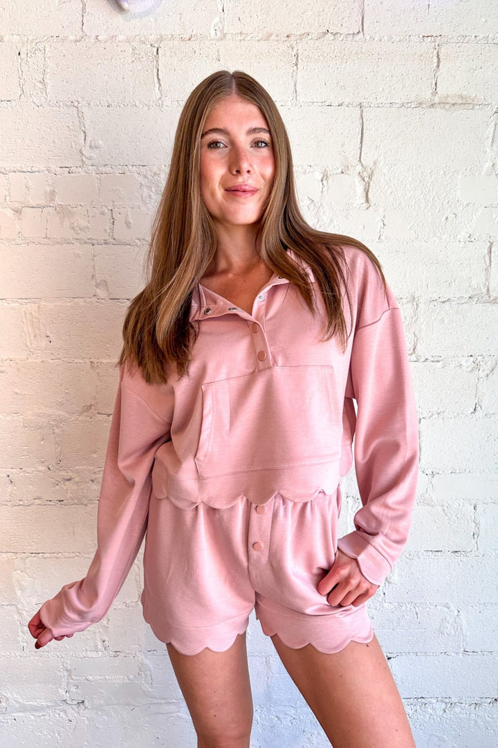 Scalloped Edge Sweatshirt, Two Piece Set, Matching Set, Lounge Set, Dallas Boutique, Boutique Clothing, Boutiques, Sweatshirts 