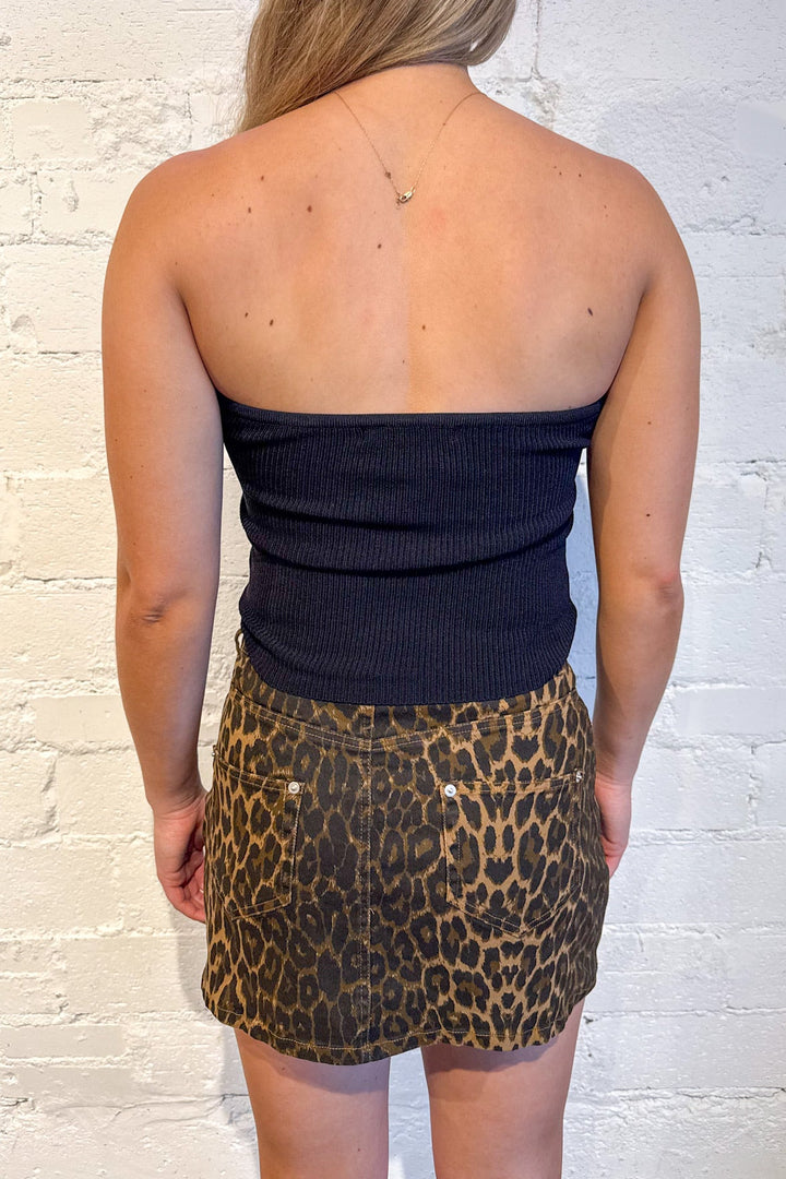 Scary Spice Denim Mini Skirt, Leopard Skirt, Mini Skirt, Skirt, Bottoms, Animal Print, Adeline Boutique, Dallas Boutique, Women's Clothing Boutique