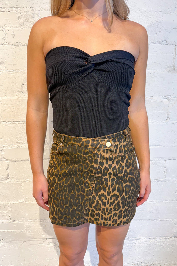 Scary Spice Denim Mini Skirt, Leopard Skirt, Mini Skirt, Skirt, Bottoms, Animal Print, Adeline Boutique, Dallas Boutique, Women's Clothing Boutique
