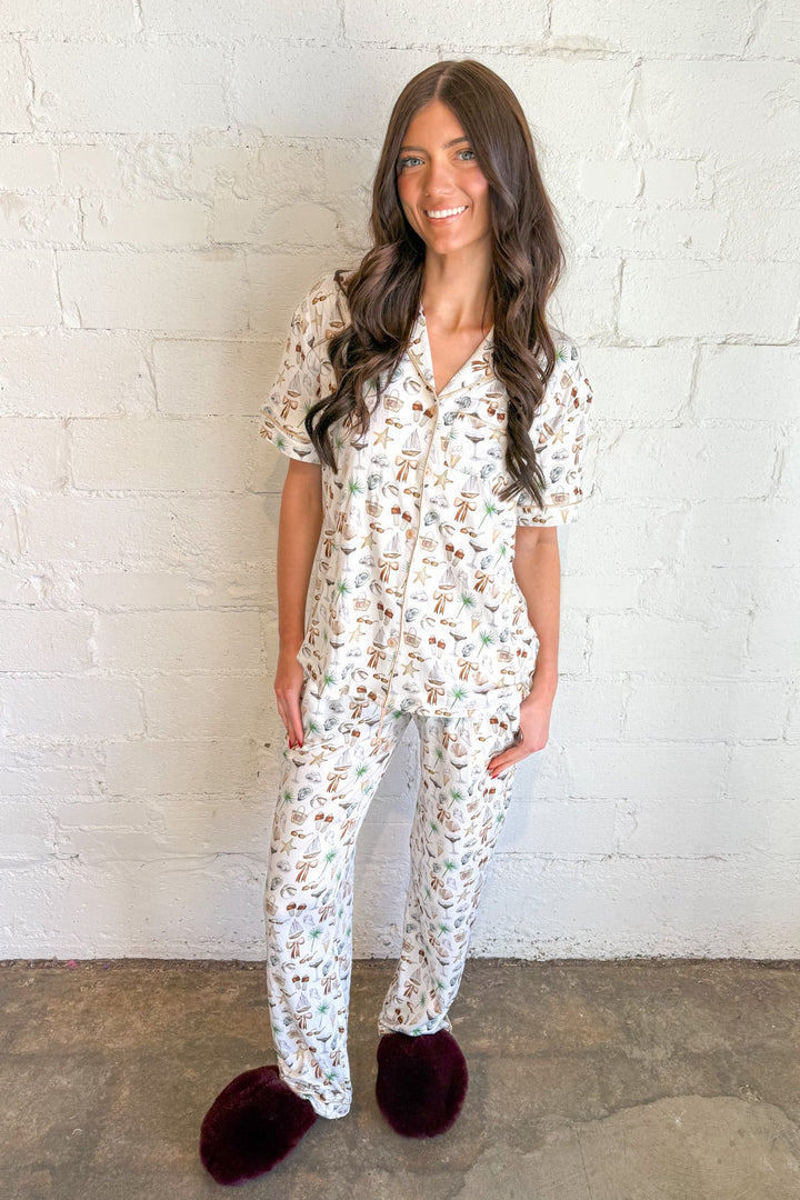 Seashells & Martini PJ Bottom, Pajamas, Loungewear, Adeline Boutique, Dallas Boutique