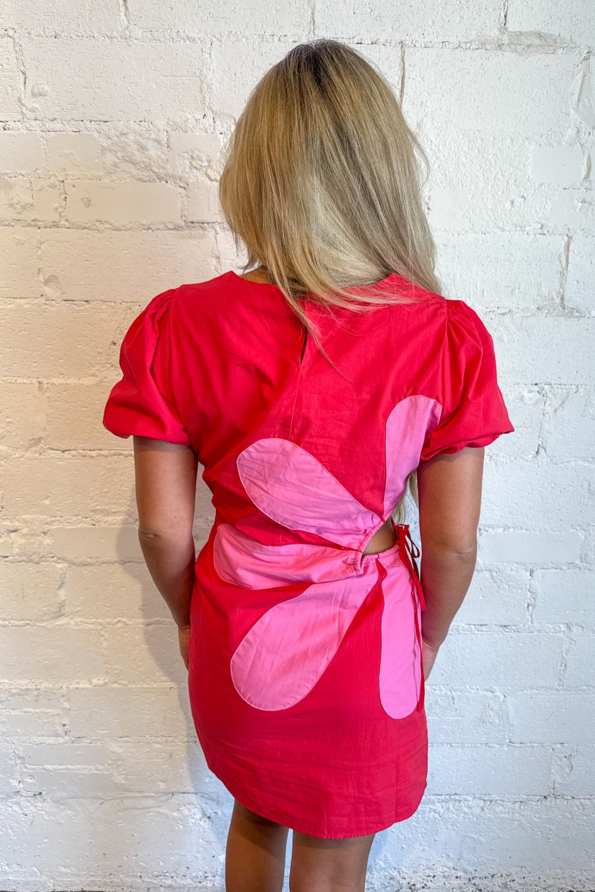 Side Cut Out Flower Detail Dress