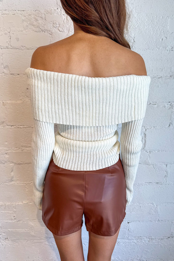 Side Swipe Skort, Brown Leather Skort, Leather Skirt, Bottoms, Fall Outfits, Adeline Boutique, Dallas Boutique, Leather