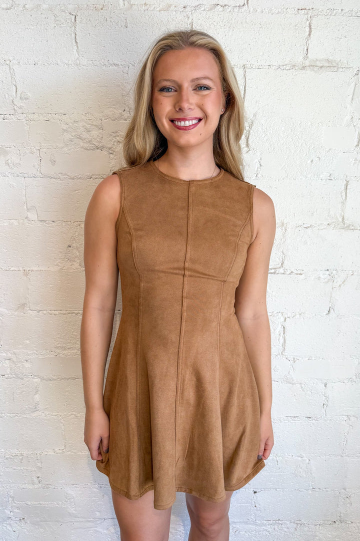 Slick & Suede Mini Dress Adeline Slick & Suede Mini Dress Adeline