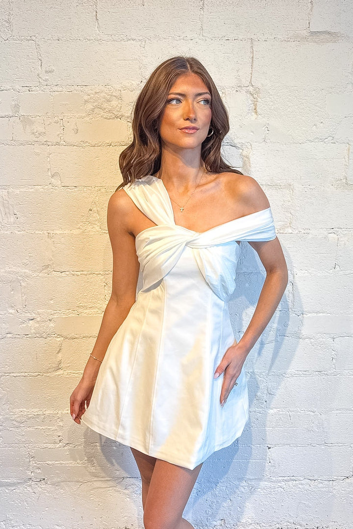 Sofie Mini Dress, White Dress, Mini Dress, White Formal Dress, Graduation Dress, Sorority Rush Dress, Spring and Summer Dresses, Adeline Boutique, Dallas Boutique, Boutique Dresses