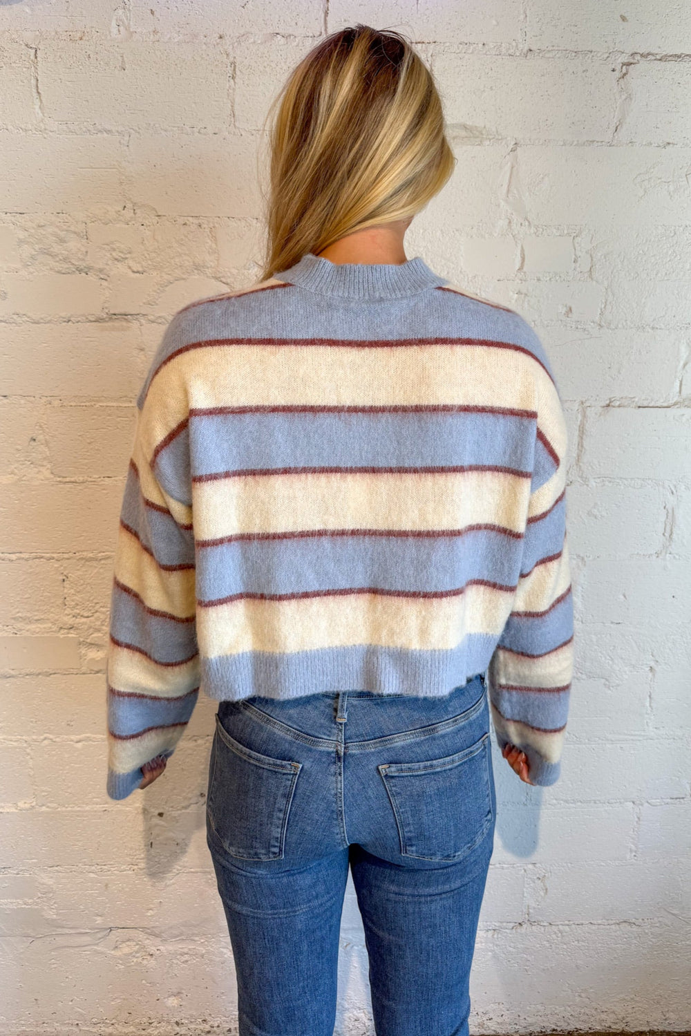 Stripe Hype Sweater, Cropped Sweater, Sweater, Knit Top, Adeline Boutique, Dallas Boutique, Tops, Fall and Winter Styles 