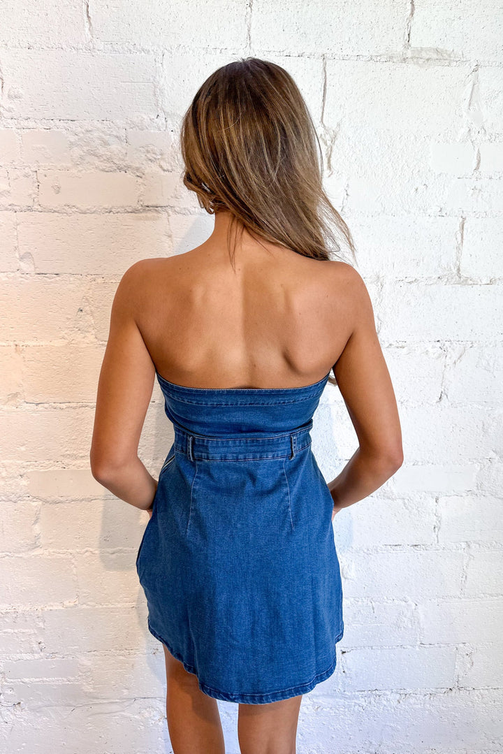 Sunkist Cowgirl Denim Dress, Denim Dress, Dresses, Adeline Boutique, Dallas Boutique