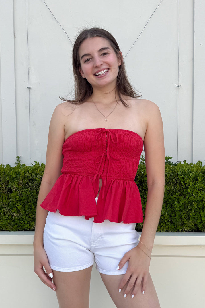 Sunny Glow Top Red, adeline boutique, dallas boutique, boutique