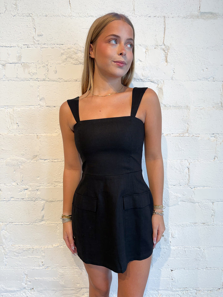 Sunny Side Dress Black, adeline boutique, dallas boutique, boutique