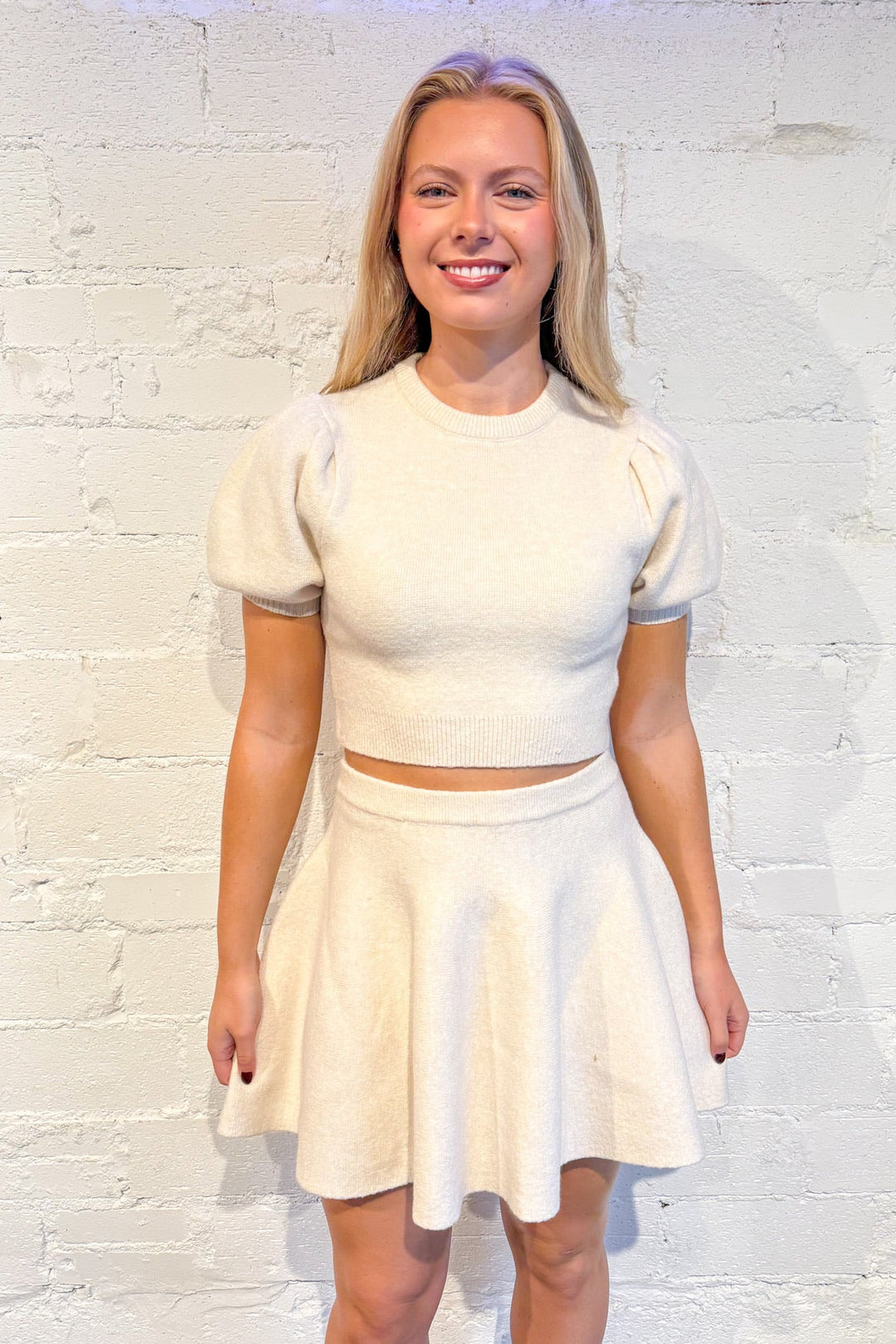 Sweet Dreams Skirt, Knit Skirt, Mini Flared Skirt, Sets, Two Piece Set, Fall and Winter Styles, Thanksgiving Outfit, Holiday Outfit, Adeline Boutique, Dallas Boutique, Women's Clothing Boutique