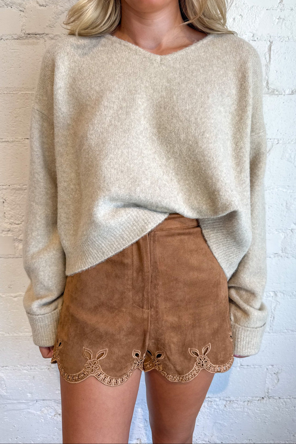 Sweet Nothings Scalloped Shorts, Suede Shorts, Bottoms, Shorts, Fall Bottoms, Fall Styles, Adeline Boutique, Dallas Boutique, Women's Clothing Boutique