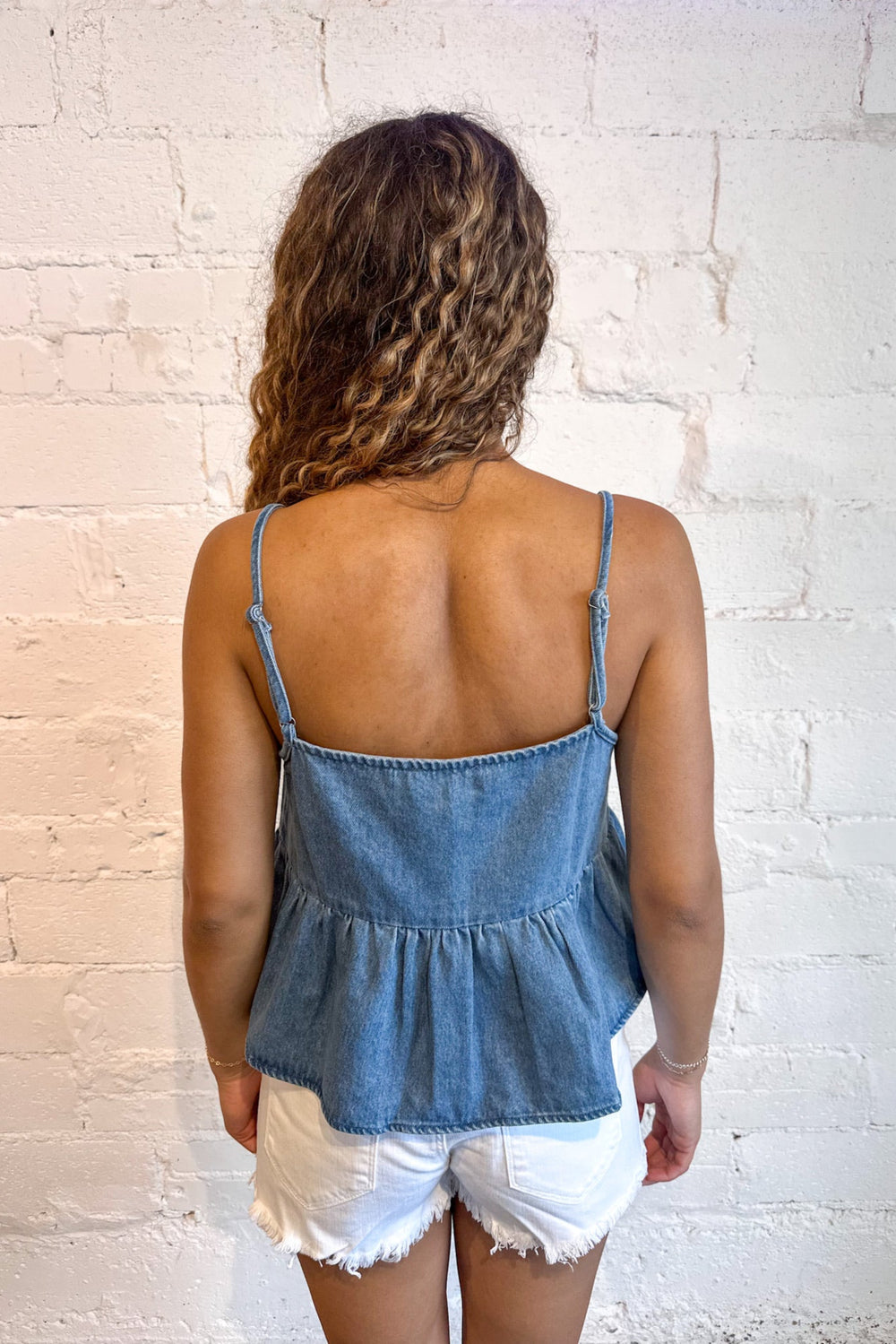 Sweet On Denim Top, Tops, Summer Tops, Denim, Adeline Boutique, Dallas Boutique, Summer Styles, Tank Tops 