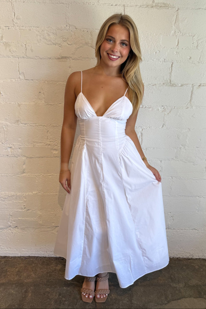 Sydney Dress, White Dress,Maxi Dress, Dresses, Bridal Dress, Adeline Boutique, Dallas Boutique, Boutique Dresses