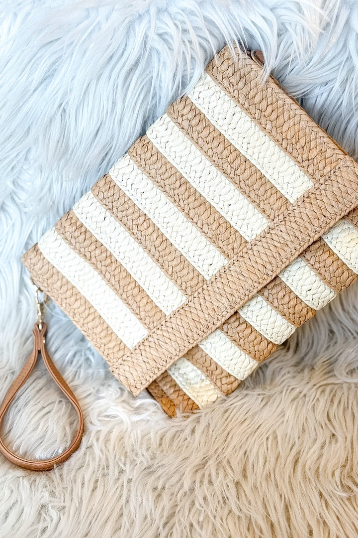Striped Straw Clutch, Clutch, Accessories, Purse, Adeline Boutique, Dallas Boutique, Beach Accessories, Spring Styles