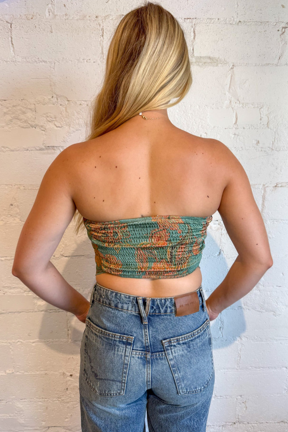 Teal Paisley Satin Bandana Top, Bandana Top, Tops, Adeline Boutique, Dallas Boutique, Tops