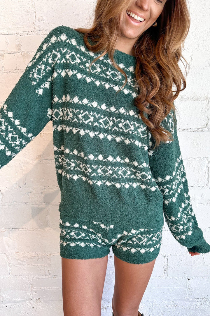 Teddy Winter Shorts, Shorts, Holiday Shorts, Matching Set, Two Piece Set, Adeline Boutique, Holiday Set