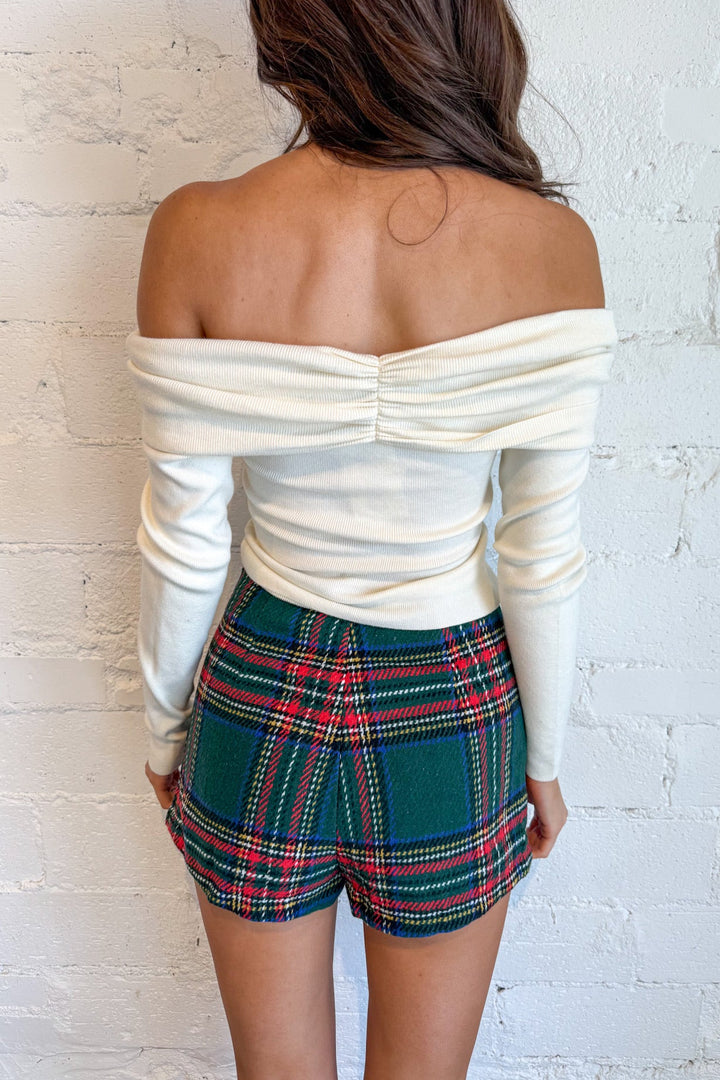 Thats A Wrap Plaid Mini Skort, Mini Skort Plaid Skirt, Holiday Outfit, Plaid Styles, Adeline Boutique, Dallas Boutique