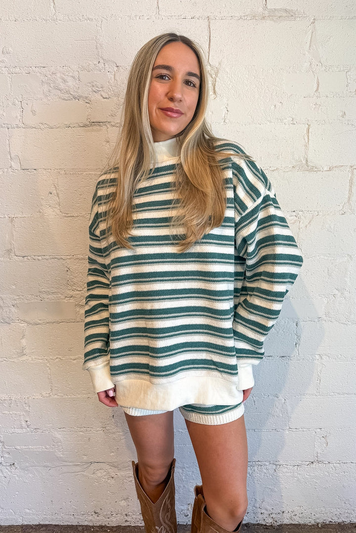 Green striped sweater, sweater, fall, fall sweater, striped sweater 