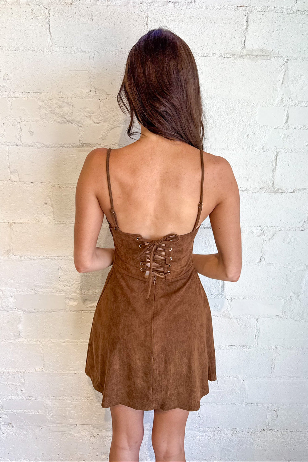 The Cocoa Suede Mini Dress Adeline The Cocoa Suede Mini Dress Adeline