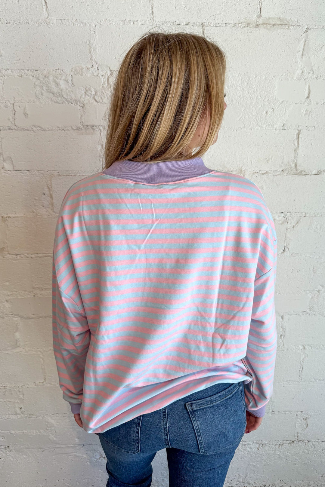 The Everyday Luxe Stripe Sweatshirt, Pullover Shirt, Crewneck Sweatshirt, Sweatshirt, Striped Shirt, Adeline Boutique, Dallas Boutique, Tops