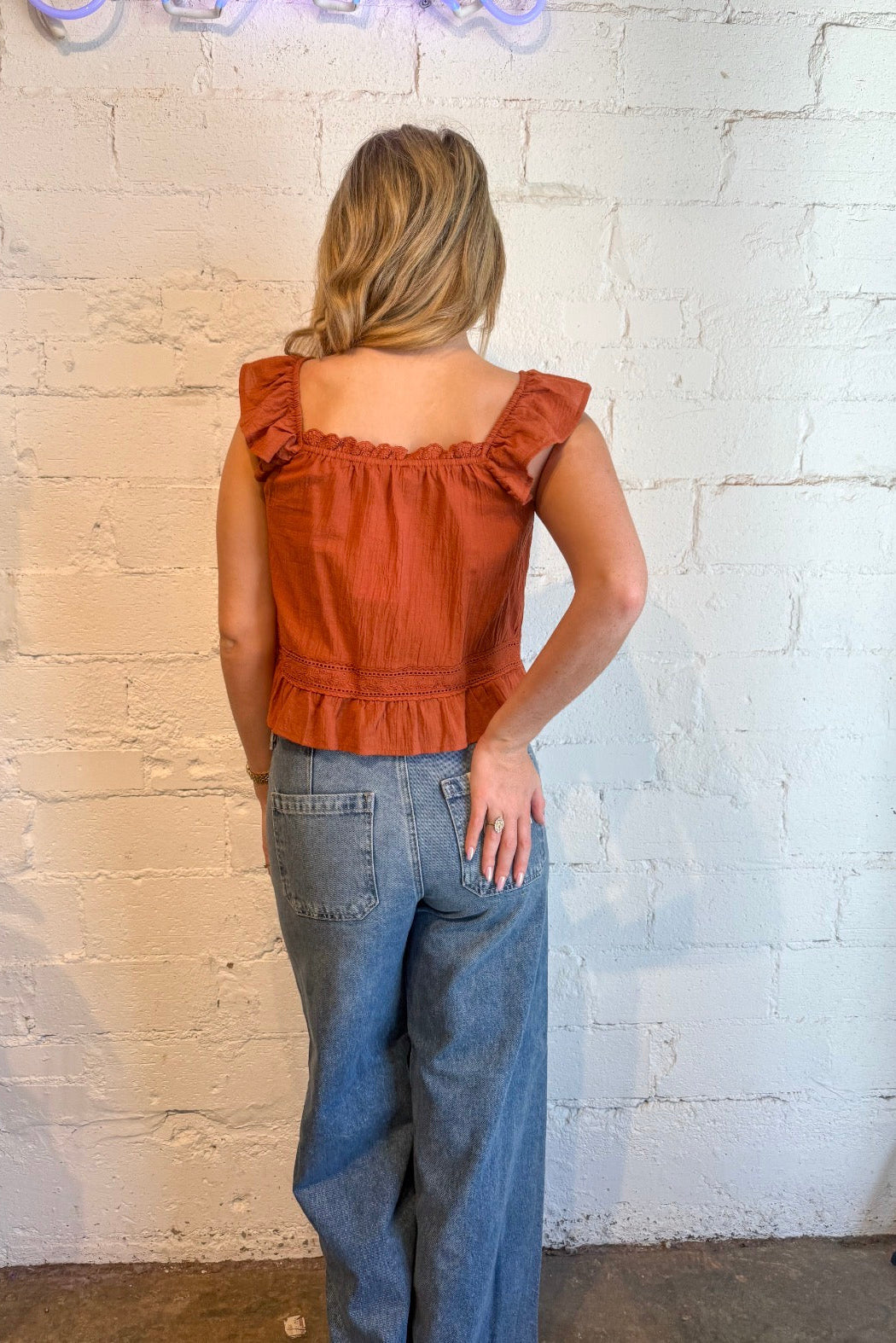 fall orange flowy, dallas boutique, boutique