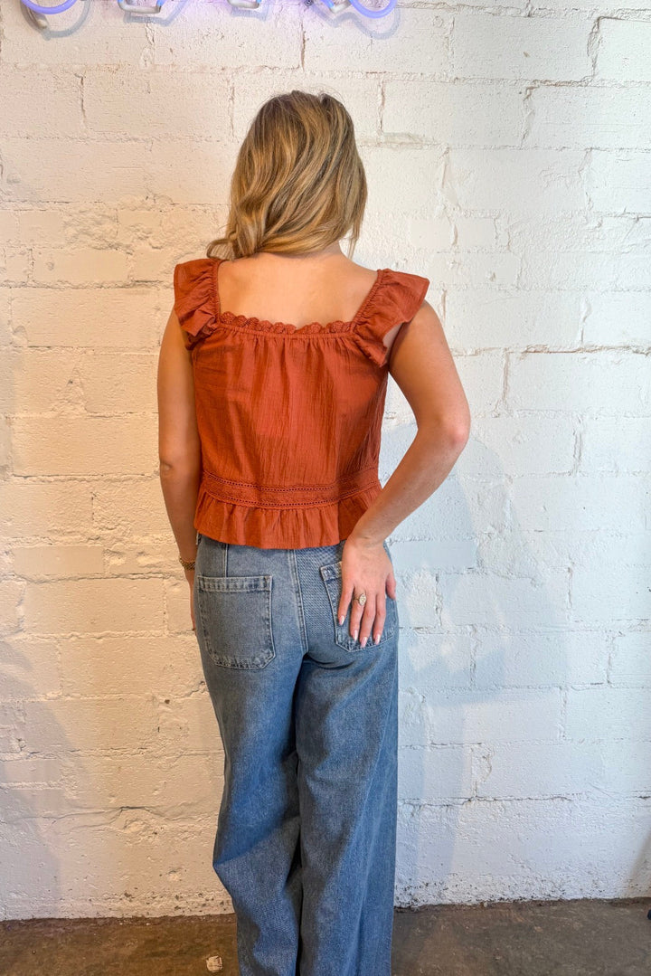 fall orange flowy, dallas boutique, boutique