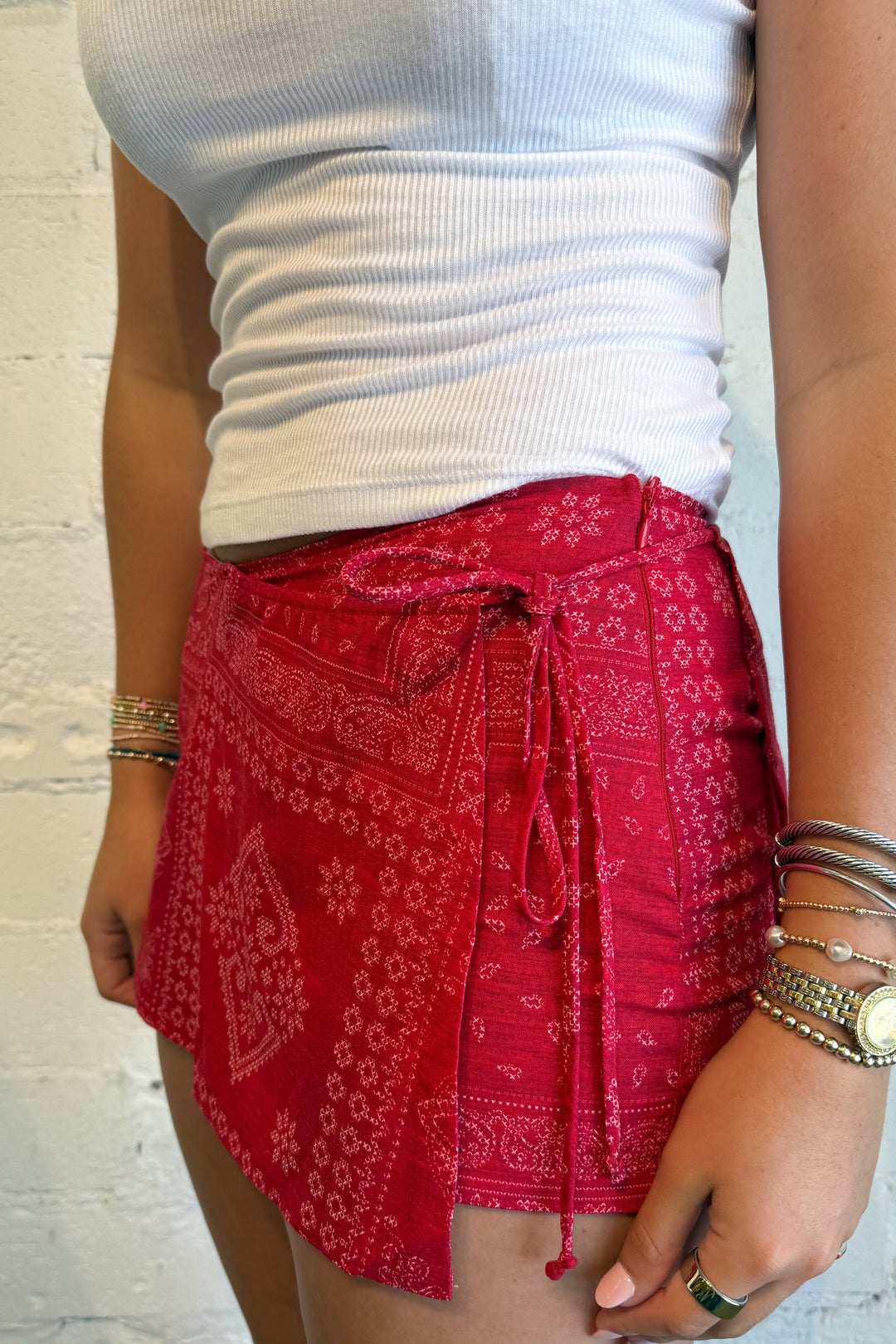 The Flirt Print Skort Red Front, adeline boutique, dallas boutique, boutique