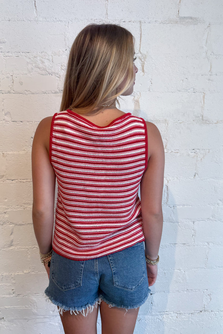 The Sideline Top Red Back, adeline boutique, dallas boutique, boutique