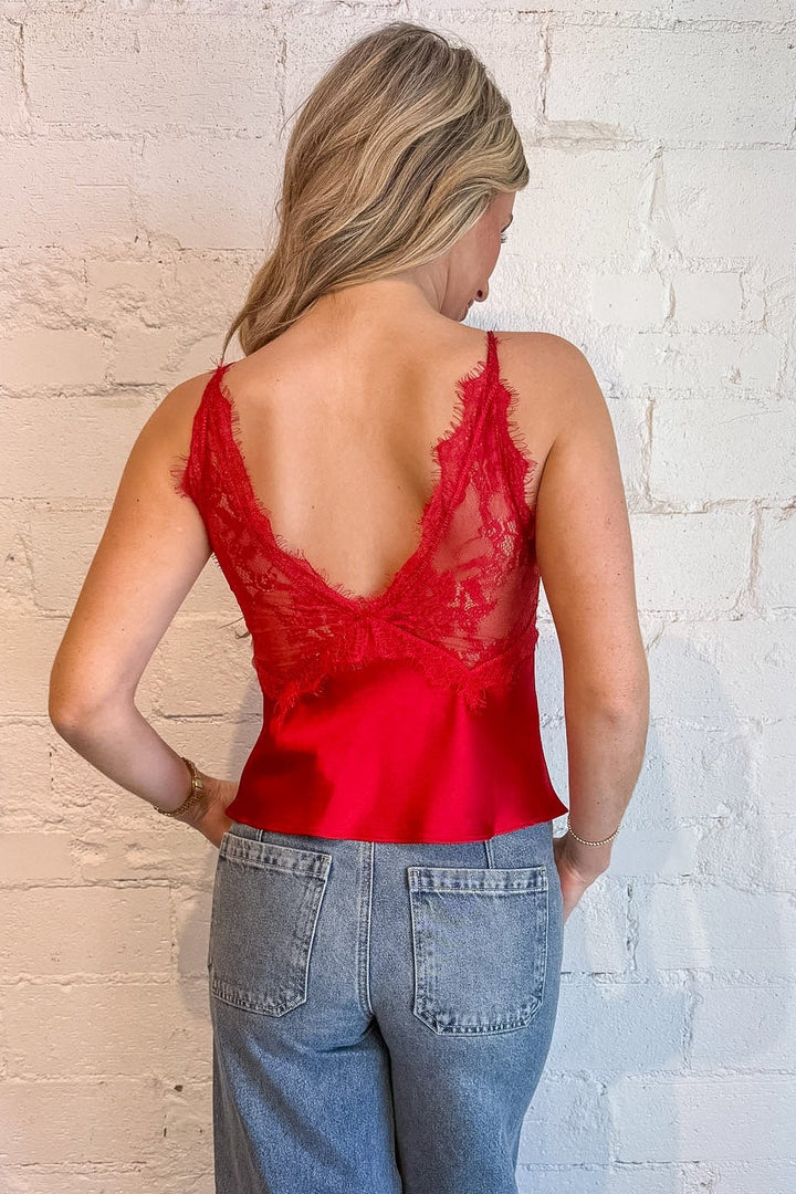 The Soft Glamour Top, Red lace top, going out top