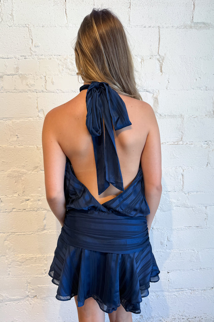 The Sweetest Thing Dress Navy Back, adeline boutique, dallas boutique, boutique