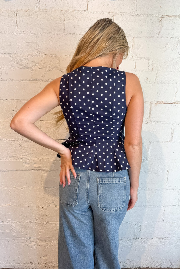 polka dot top, #adeline boutique, #boutique