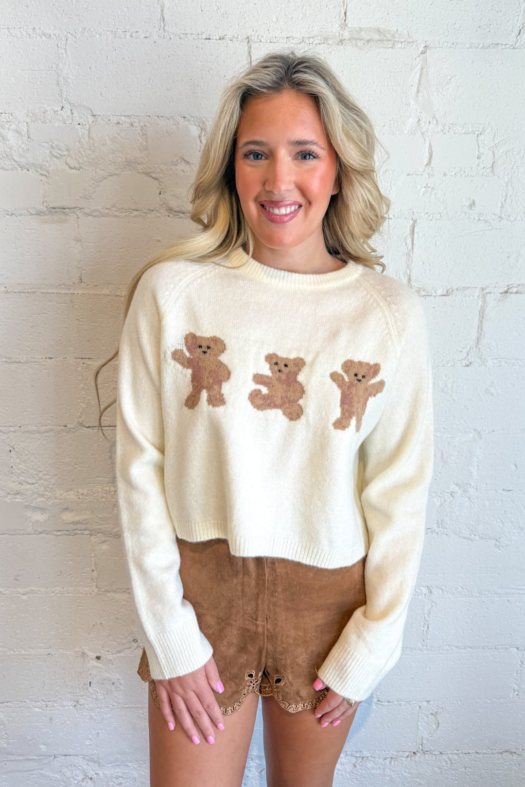 Three Bears Sweater, Sweater, Cropped Sweater, Fall Styles, Adeline Boutique,Dallas Boutique, Bear Sweater