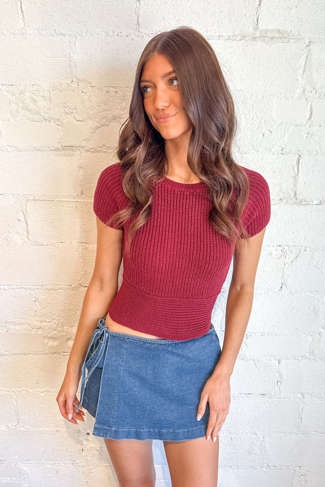 Tied Up Back Bow Top, Adeline Boutique, Dallas Boutique, Boutique Clothing, Sweater, Tops