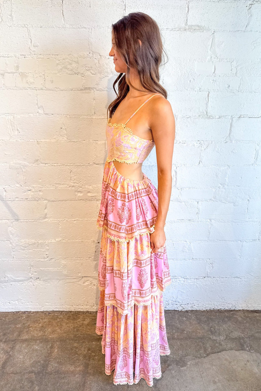 Tiered Border Print Maxi Dress, Maxi Dress, Dresses, Maxi, Wedding Guest Dress, Vacation Styles, Adeline Boutique, Dallas Boutique
