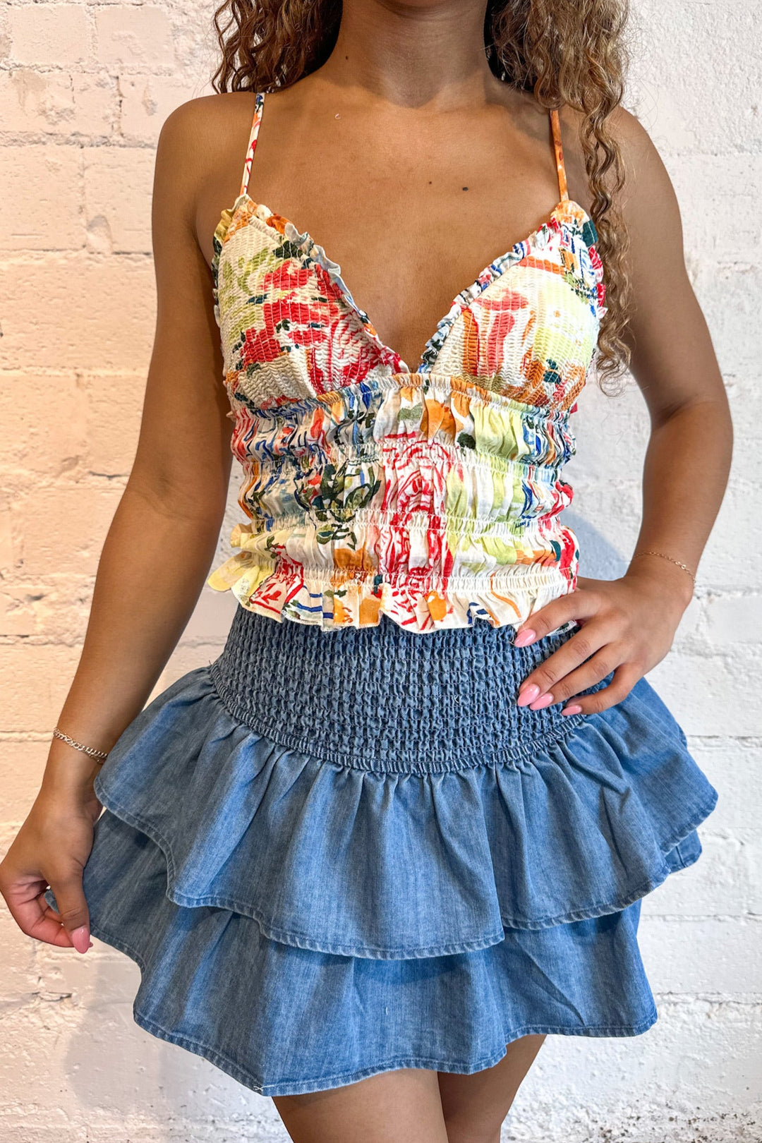 Tiered Twilight Denim Shorts, Denim, Denim Shorts, Shorts, Bottoms, Summer Styles, Adeline Boutique, Dallas Boutique, Summer Shorts
