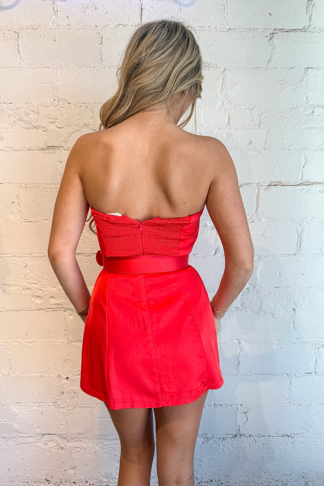 mini dress, red mini dress, mini dress w/ belt