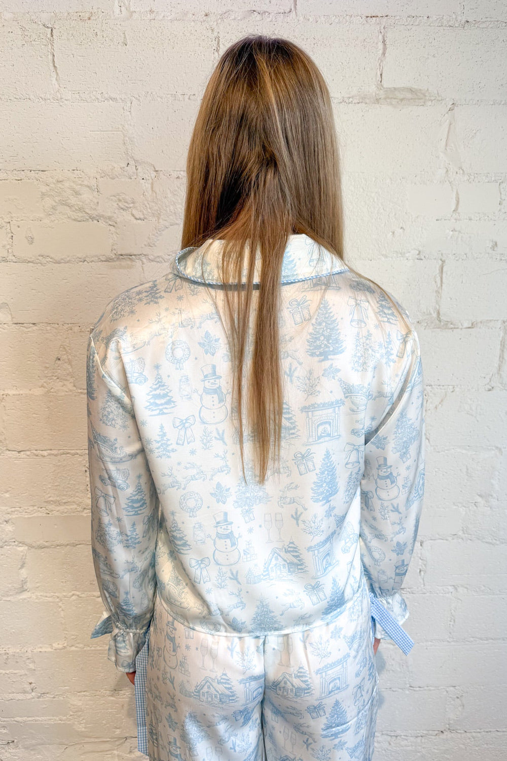 Toile Christmas Pajama Top, Pj Top, Christmas Pajamas, Pajamas, Loungewear, Adeline Boutique, Dallas Boutique