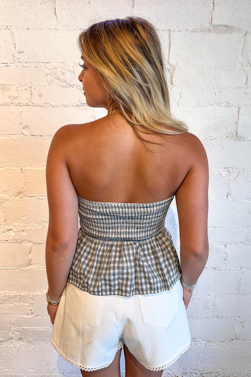 Vintage Check Top, Tube Top, Gingham Top, Adeline Boutique, Dallas Boutique, Boutiques, Summer Styles, Tops