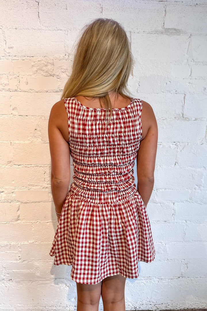 Vivid Checker Mini Dress, Mini Dress, Checkered Dress, Red Picnic Dress, 4th of July Dress, Summer Styles, Summer Dress, Adeline Boutique, Dallas Boutique