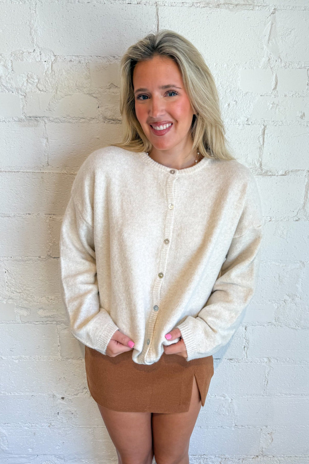 Cutesy Cardigan, Cardigan, Sweater, Knit Top, Fall Outfits, Winter Styles, Adeline Boutique, Dallas Boutique, Long Sleeve Top, Boutique Clothing 