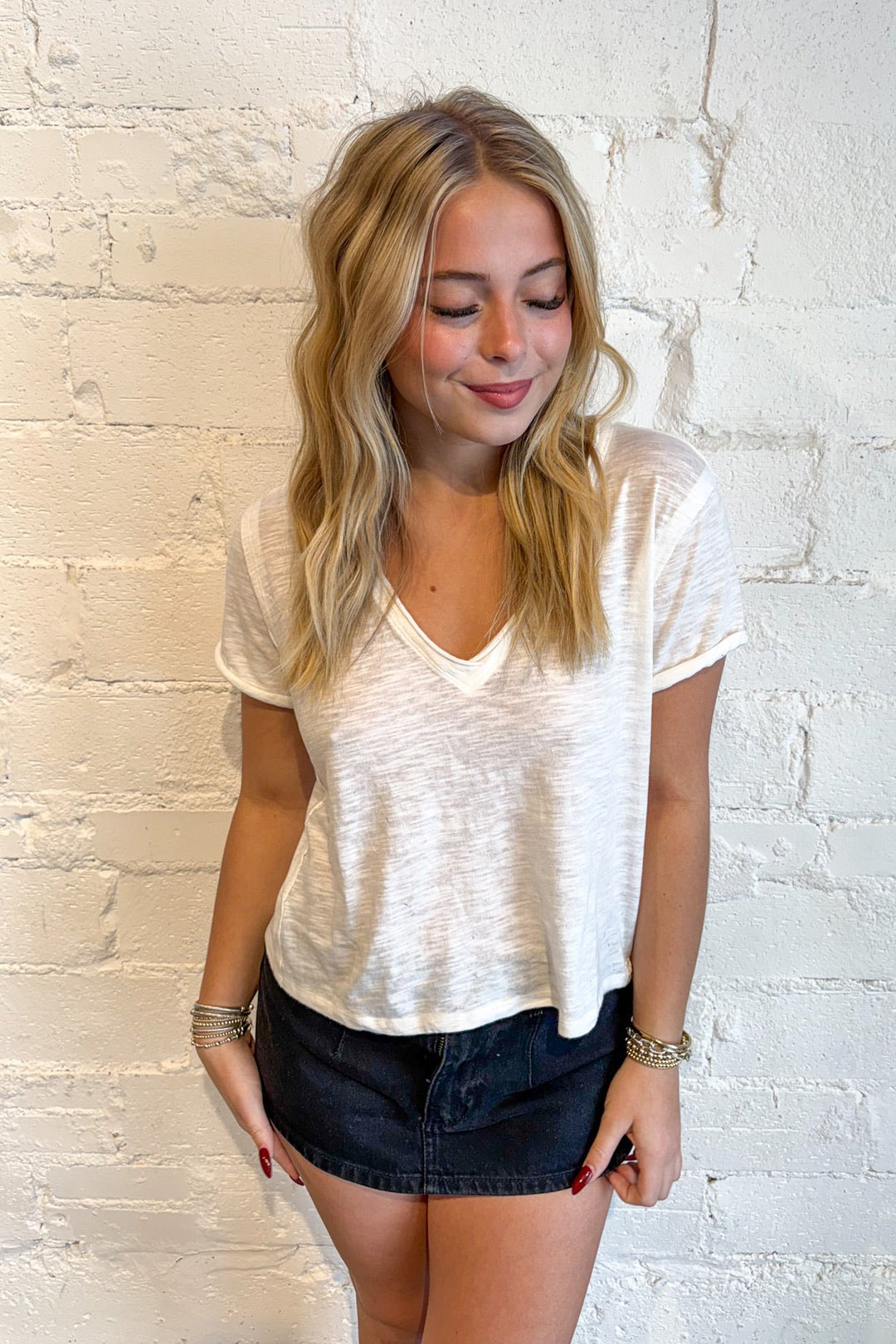 Free People Take 2 Tee, Basic Tee, Basic Tops, Vnecks, Plain Tee, Adeline Boutique, Dallas Boutique, Shirts, Tops, Women's Boutique, Women's Fashion, Free People Tops