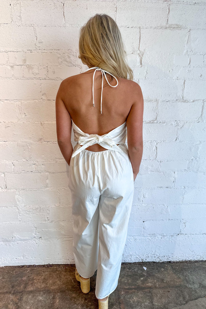Hallie Halter Jumpsuit, Jumpsuit, Denim, Adeline Boutique, Boutique Clothing, Dallas Boutique 