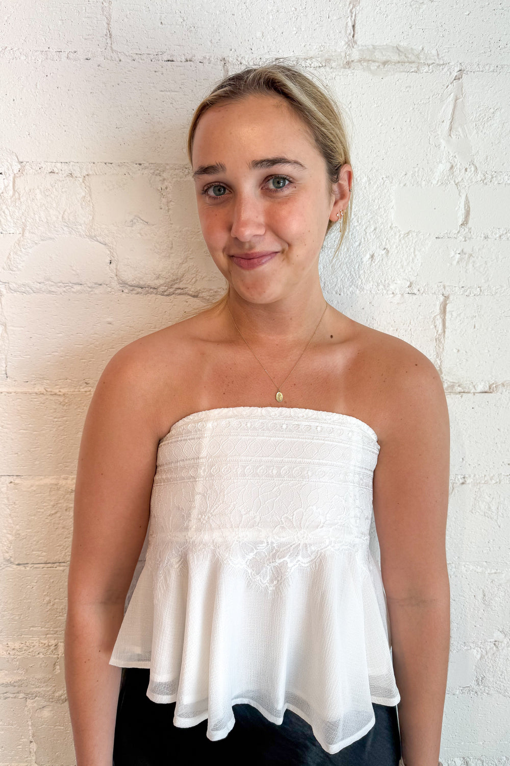 Jocelyn Floral Lace Top, Strapless Top, Going Out Top, Summer Tops, Tops, Adeline Boutique, Dallas Boutique, Lace Tops