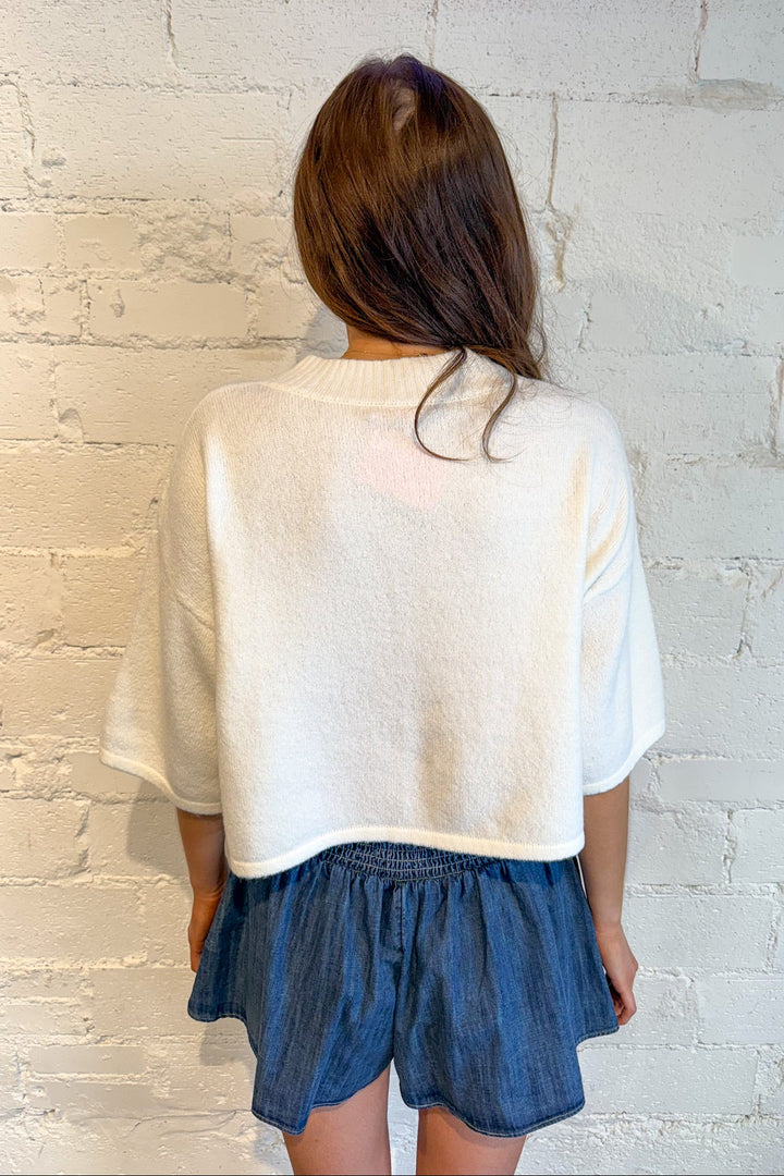 Livia Boxy Cropped Cardigan, Cardigan, Sweater, Tops, Knit Top, Short Sleeve Cardigan, Fall Styles, Spring Styles, Adeline Boutique, Dallas Boutique, Women's Clothing Boutique