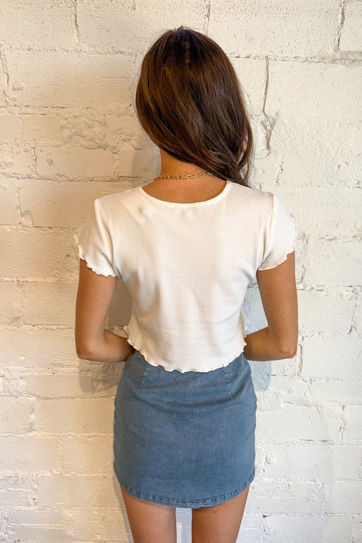 Mini Waffle Short Sleeve Top, Basic Top, Basic Tee, Tops, Adeline Boutique, Dallas Boutique, Short Sleeve Top