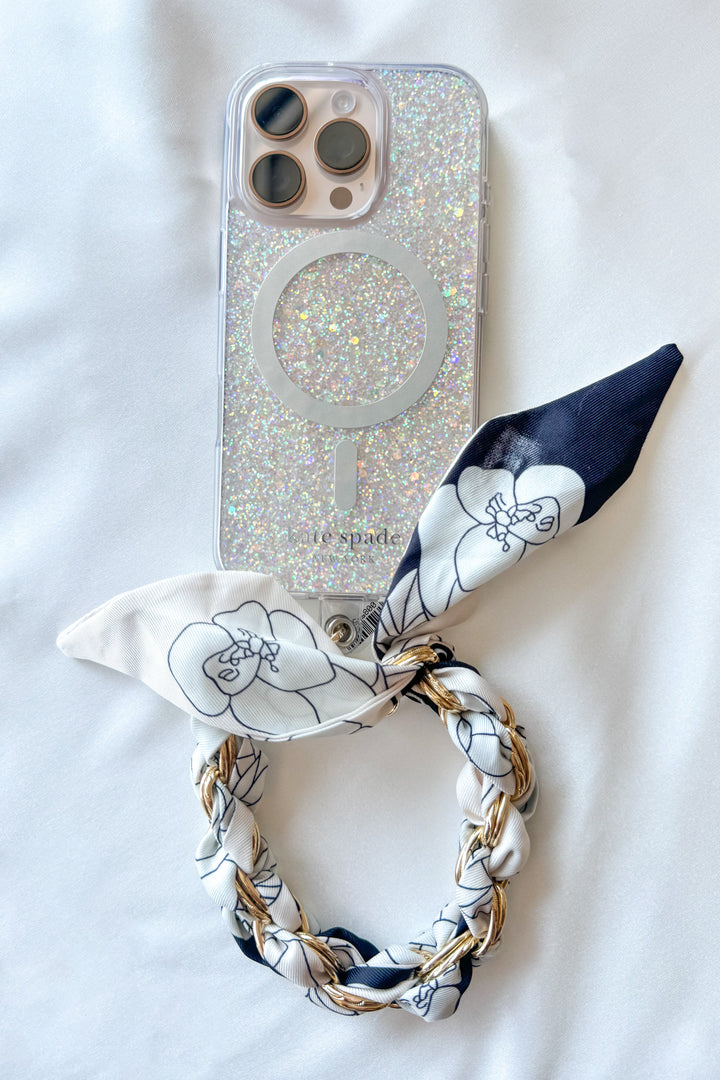Black and White Scarf Key & Phone Chain, Accessories, Phone Accessories, Adeline Boutique, Dallas Boutique, Keychain