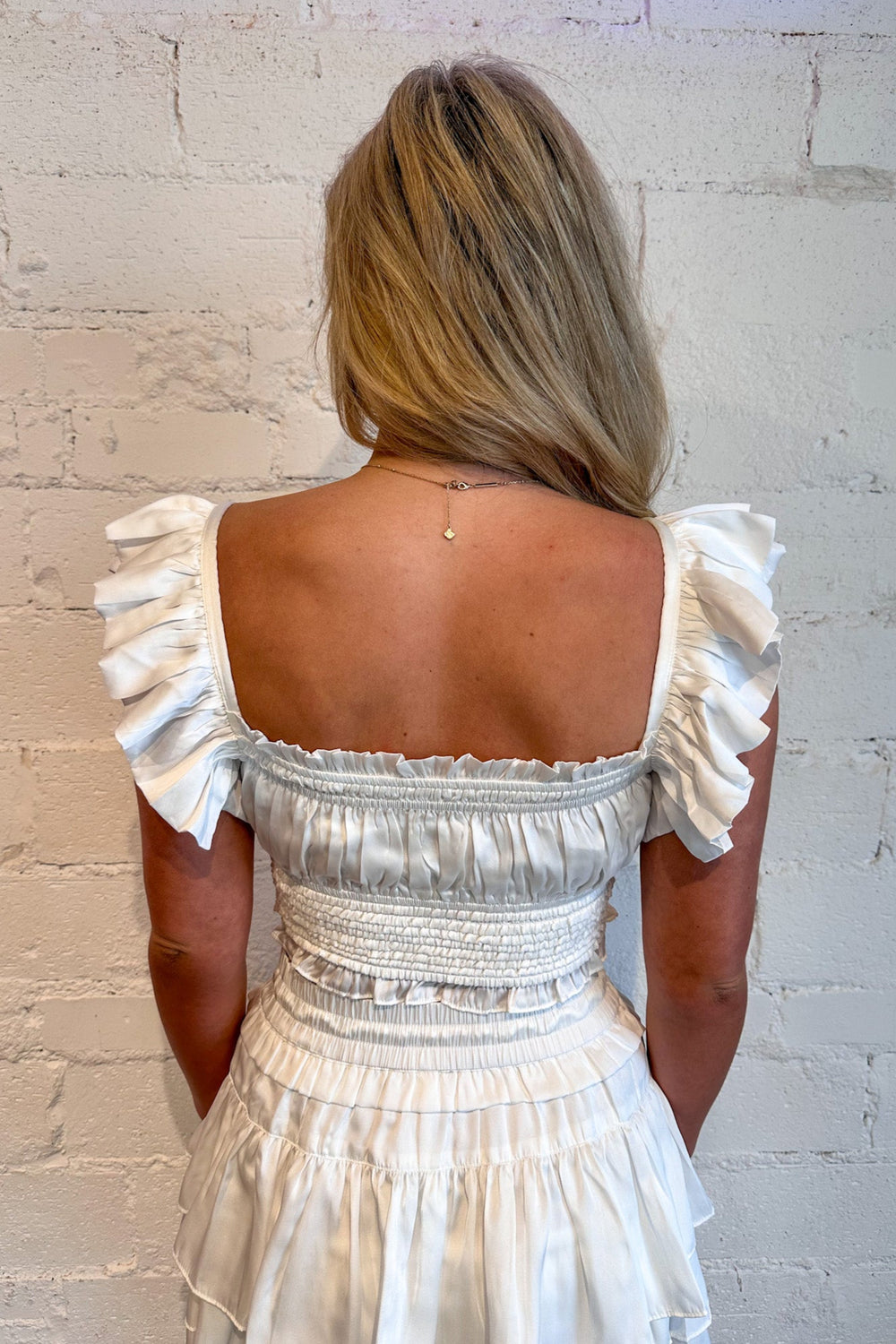 White Ruffle Sleeve Smock Top, Matching Set, Spring Set, Adeline Boutique, Dallas Boutique, Boutiques, Tops, White Top